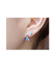 [For one ear] Domestic pure titanium earrings cross blue [Horie / H-1-TP702-07]