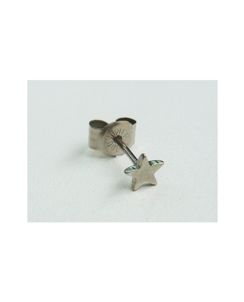[For one ear] Domestic pure titanium earrings star platinum [Horie / H-1-TP703-01]