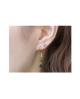 [For one ear] Domestic pure titanium earrings Beans floral green [Horie / H-1-TP801-10]