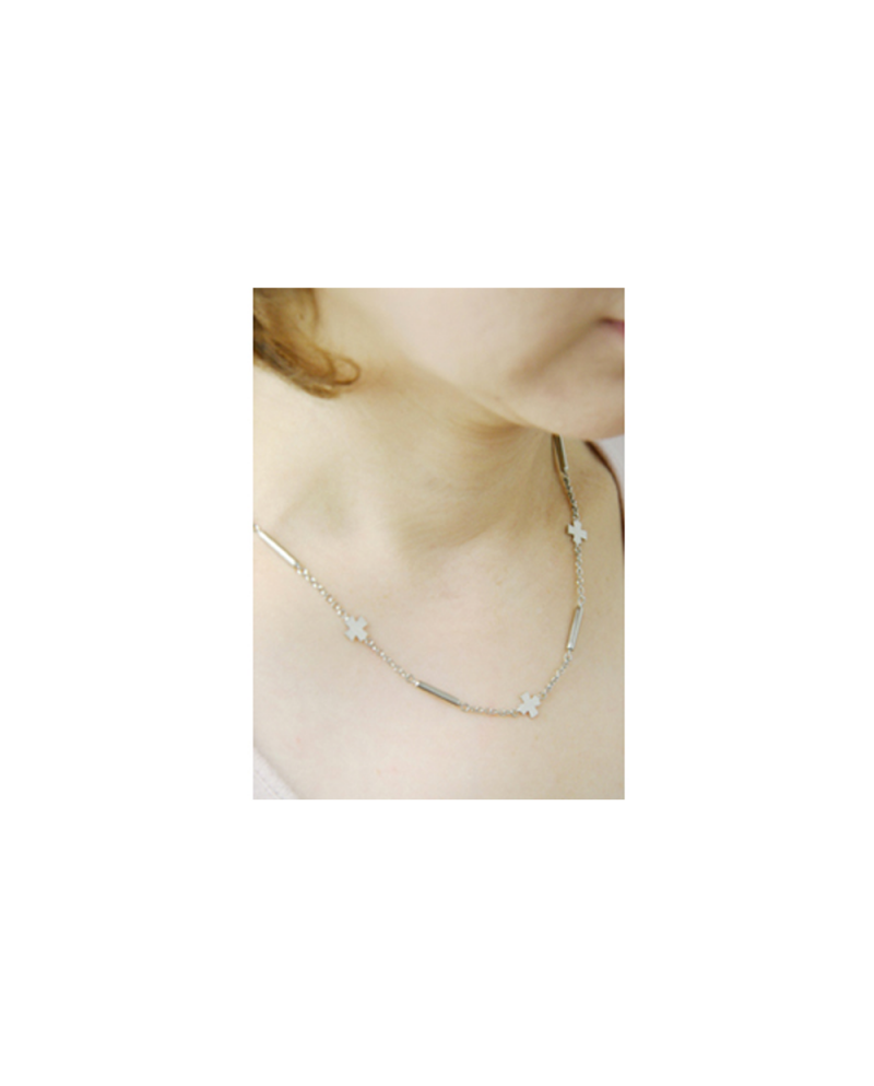 【Domestic pure titanium】 Negative ion necklace cross 【Horie / H-CT-I203】