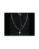【Domestic pure titanium】 Magnetic necklace cross 【Horie / H-CT-M104】