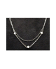 Domestic pure titanium necklace double (pearl) [Horie / H-CT-N202]