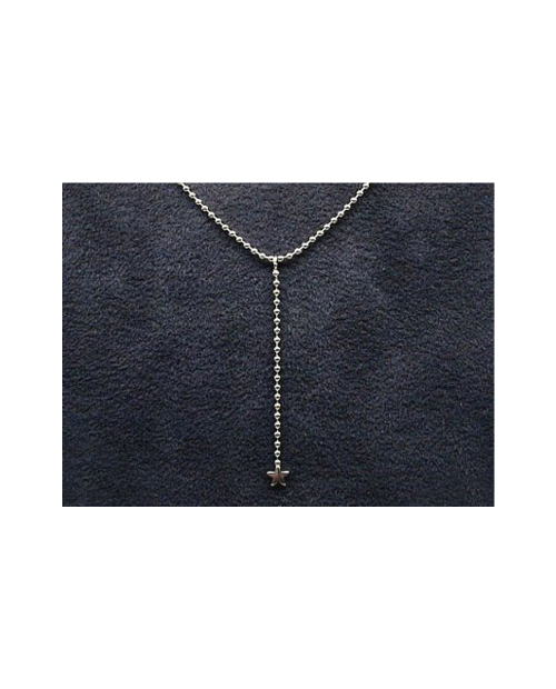 Domestic pure titanium necklace Y-shaped (star) [Horie / H-CT-N305]