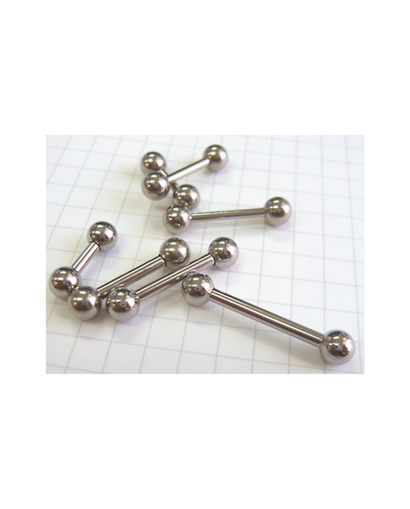 Domestic pure titanium body piercing barbell 14G (1.6 mm) pole 6.4 mm [Horie / H-I162]