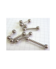 Domestic pure titanium body piercing barbell 10G (2.4 mm) pole 6.4 mm [Horie / H-I242]
