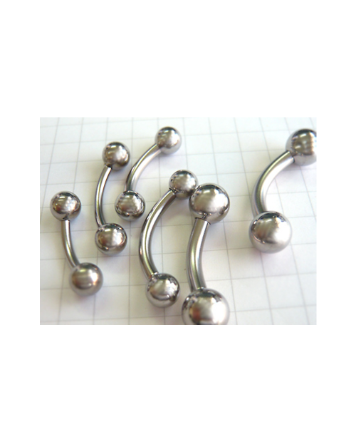 Domestic pure titanium body piercing curve 14G (1.6 mm) pole 12.7 mm [Horie / H-J 164]