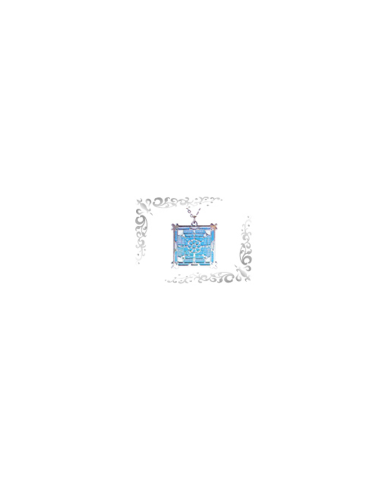 Titanium necklace (mesh) square (large) blue [Horie / Horie]