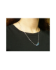 Titanium necklace (mesh) Star 3 stations Blue [Horie / Horie]