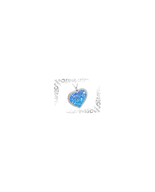 Titanium necklace (mesh) Heart (Ivy) Blue [Horie / Horie]
