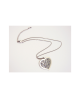 Domestic pure titanium necklace (mesh) Heart (Ivy) Silver [Horie / H-MF-04-SLV]
