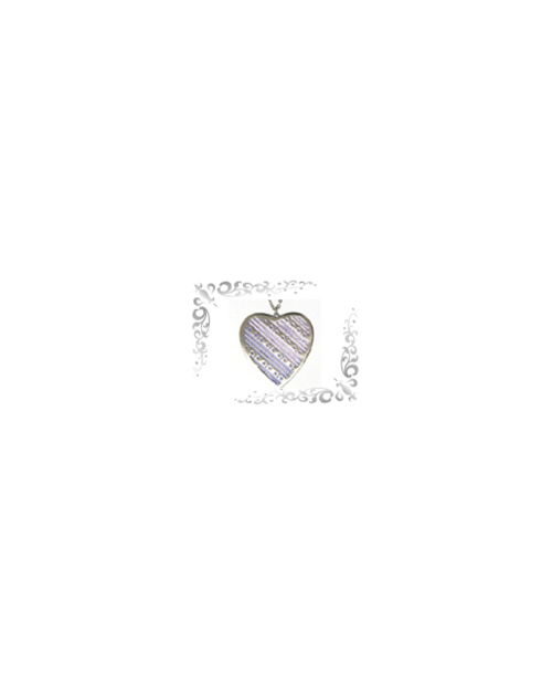 Titanium necklace (mesh) heart (stripe) [Horie / Horie]