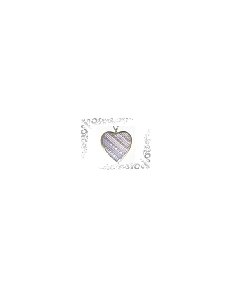 Titanium necklace (mesh) heart (stripe) [Horie / Horie]