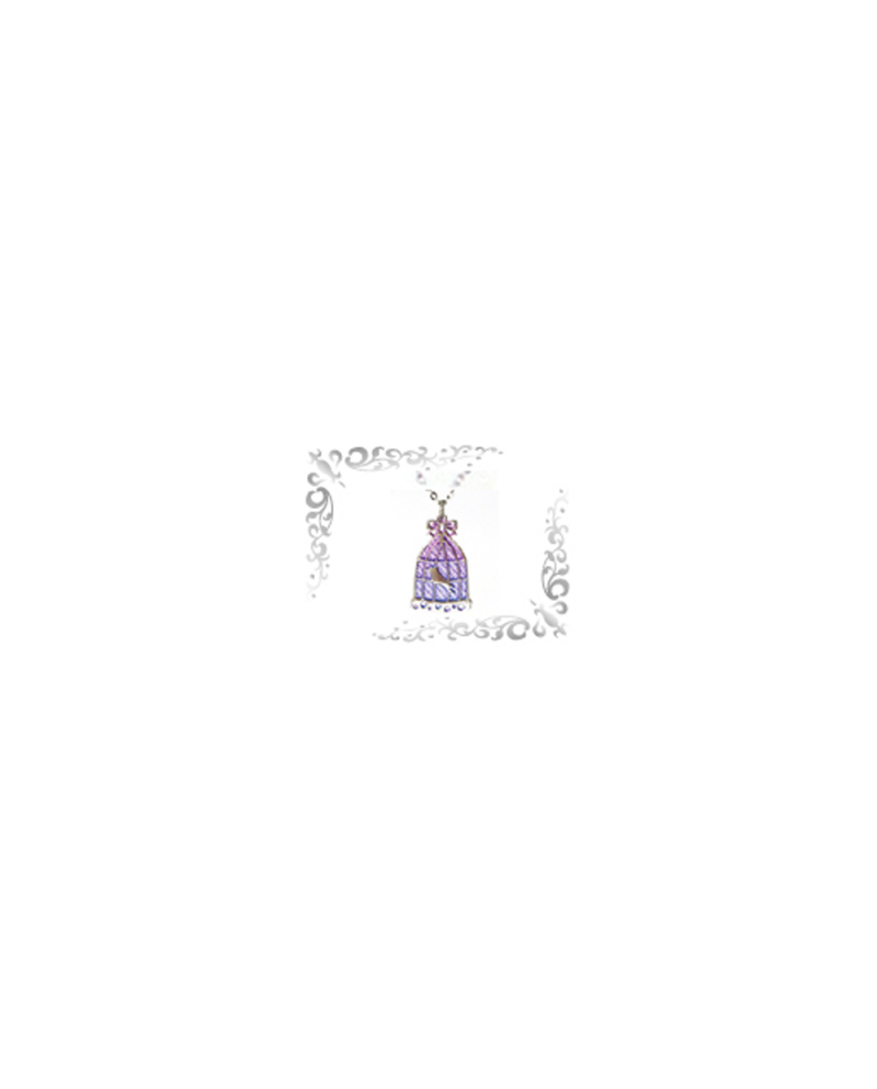 Titanium necklace (mesh) birdcage purple [Horie]