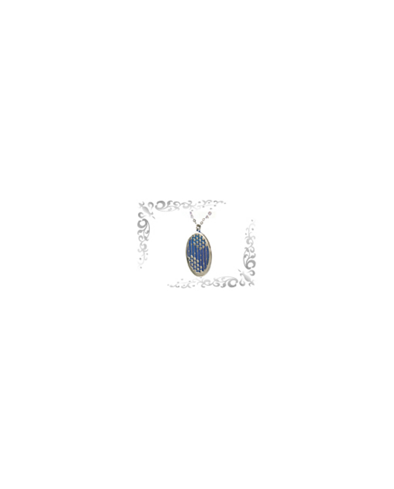 Titanium necklace (mesh) oval blue [Horie]