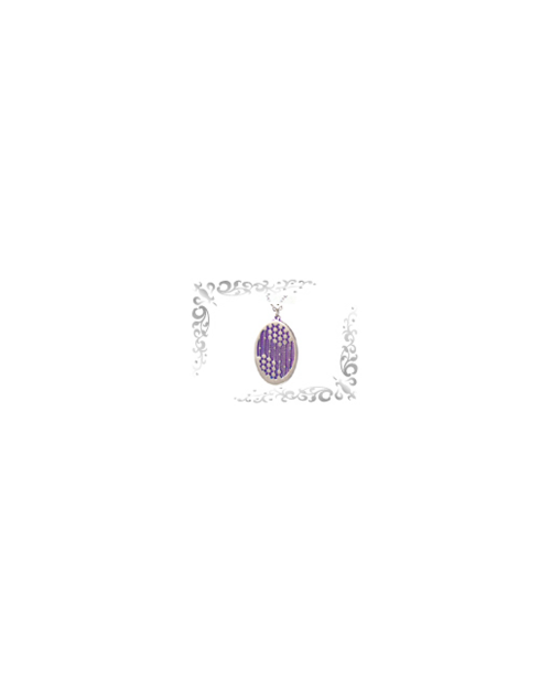 Titanium Necklace (Mesh) Oval Purple [Horie]