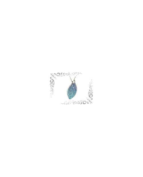 Titanium Necklace (Mesh) Leaf Blue [Horie]