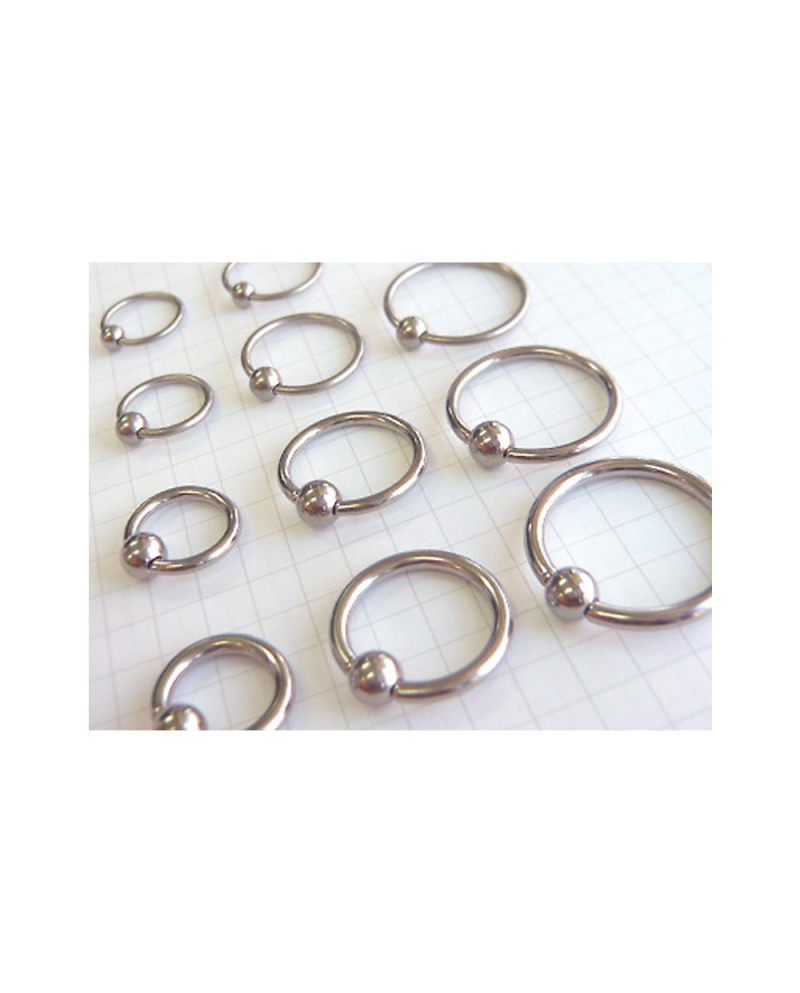 Domestic Pure Titanium Body Earrings 14G (1.6mm) Inner Diameter 19.1mm [Horie / H-Q166]