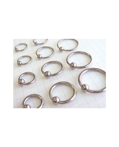Domestic pure titanium body earrings beads 10G (2.4mm) inner diameter 22.2mm [Horie / H-Q247]