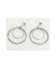 Domestic pure titanium earrings Circle A (crystal flower finish) [Horie / H-TP601R]