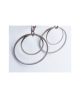 Domestic pure titanium hook earrings Circle B (crystal flower finish) [Horie / H-TP602R]