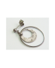 Domestic Pure Titanium Earrings Circle D (Crystal Hana Finish) [Horie / H-TP604R]