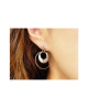 Domestic Pure Titanium Earrings Circle D (Crystal Hana Finish) [Horie / H-TP604R]