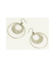 Domestic Pure Titanium Hook Earrings Circle E (crystal flower finish) [Horie / H-TP605R]
