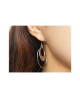 Domestic Pure Titanium Hook Earrings Circle E (crystal flower finish) [Horie / H-TP605R]