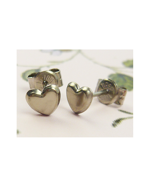 Domestic pure titanium earrings Heart 12 colors available [Horie / H-TP708A]