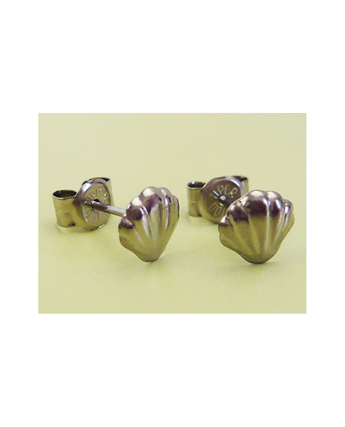 Domestic pure titanium earrings shell type ☆ 12 colors development [Horie / H-TP709]