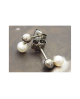 Domestic pure titanium earrings twin ball ☆ 12 colors development [Horie / H-TP7530]