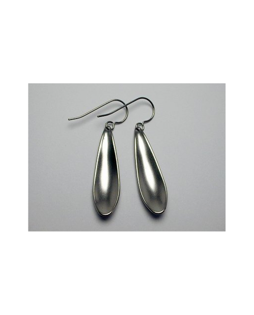 Domestic Pure Titanium Hook Earrings Spoon (09. Platinum) [Horie / H-TP7535]