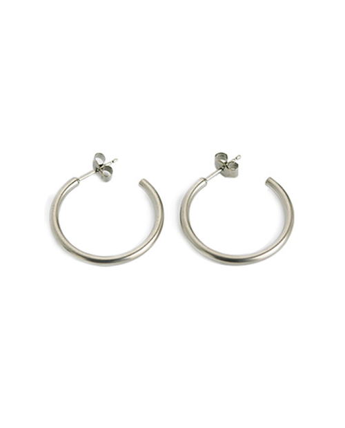 Domestic pure titanium earrings G ring 2 × 25 ☆ 12 colors [Horie / H-TP7543]