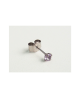 Domestic pure titanium earrings amethyst cut [Horie / H-TP8002]