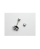 Domestic pure titanium earrings aquamarine cut [Horie / H-TP8006]