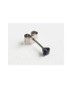 Domestic pure titanium earrings blue sapphire cut [Horie / H-TP8009]