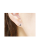 Domestic pure titanium earrings blue sapphire cut [Horie / H-TP8009]