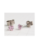 Domestic pure titanium earrings cubic square pink [Horie / H-TP8010]