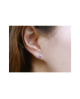 Domestic pure titanium earrings cubic square purple [Horie / H-TP8012]