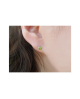 Domestic pure titanium earrings cubic square green [Horie / H-TP8013]