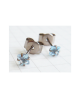 Domestic pure titanium earrings cubic square light blue [Horie / H-TP8014]