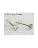 Domestic pure titanium earrings cubic square light purple [Horie / H-TP8016]