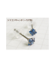 Domestic pure titanium earrings cubic square navy [Horie / H-TP8017]