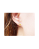 Domestic pure titanium earrings cubic square yellow [Horie / H-TP8020]