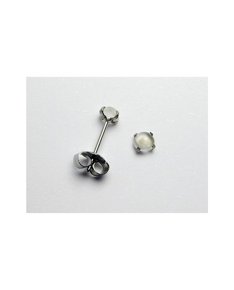 Domestic Pure Titanium Earrings Moonstone [Horie / H-TP8101]