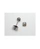 Domestic pure titanium earrings Gray Moonstone [Horie / H-TP8102]