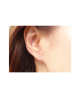 Domestic pure titanium earrings Orange Moonstone [Horie / H-TP8103]