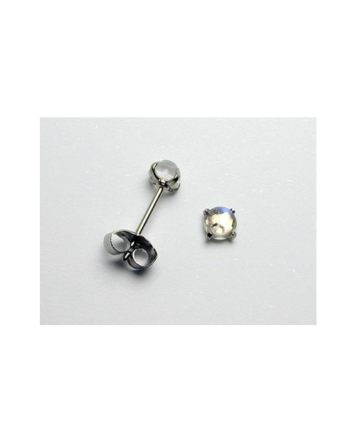 Domestic pure titanium earrings Royal Blue Moonstone [Horie / H-TP8104]