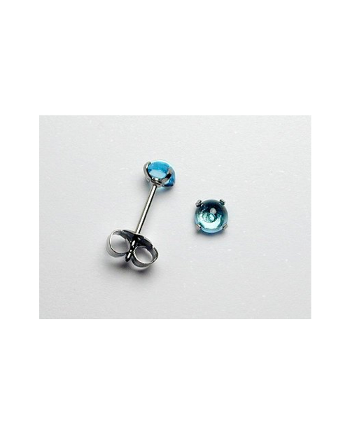 Domestic pure titanium earrings Blue Topaz [Horie / H-TP8105]