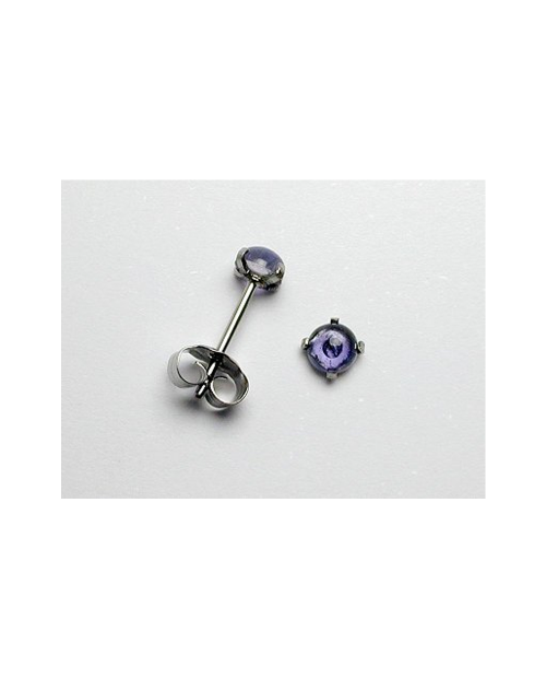 Domestic pure titanium earrings Iolite [Horie / H-TP8112]